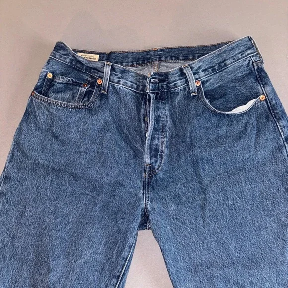 Levi's 501 '90s Premium Jeans W32 L27 Straight Fit Blue Denim Vintage Style - Picture 10 of 11